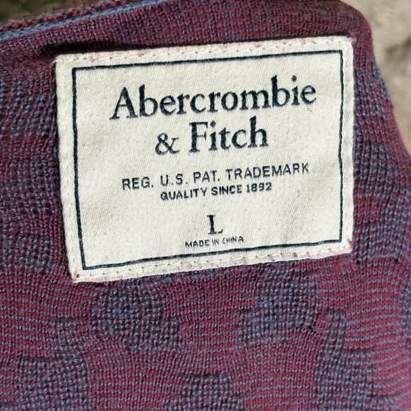 Abercrombie and Fitch Cardigan Sweater Large Purple Blue - Picture 9 of 13